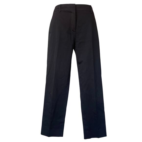 Max Mara pants trousers size 10 black straight leg cotton stretch career cady - Picture 2 of 8